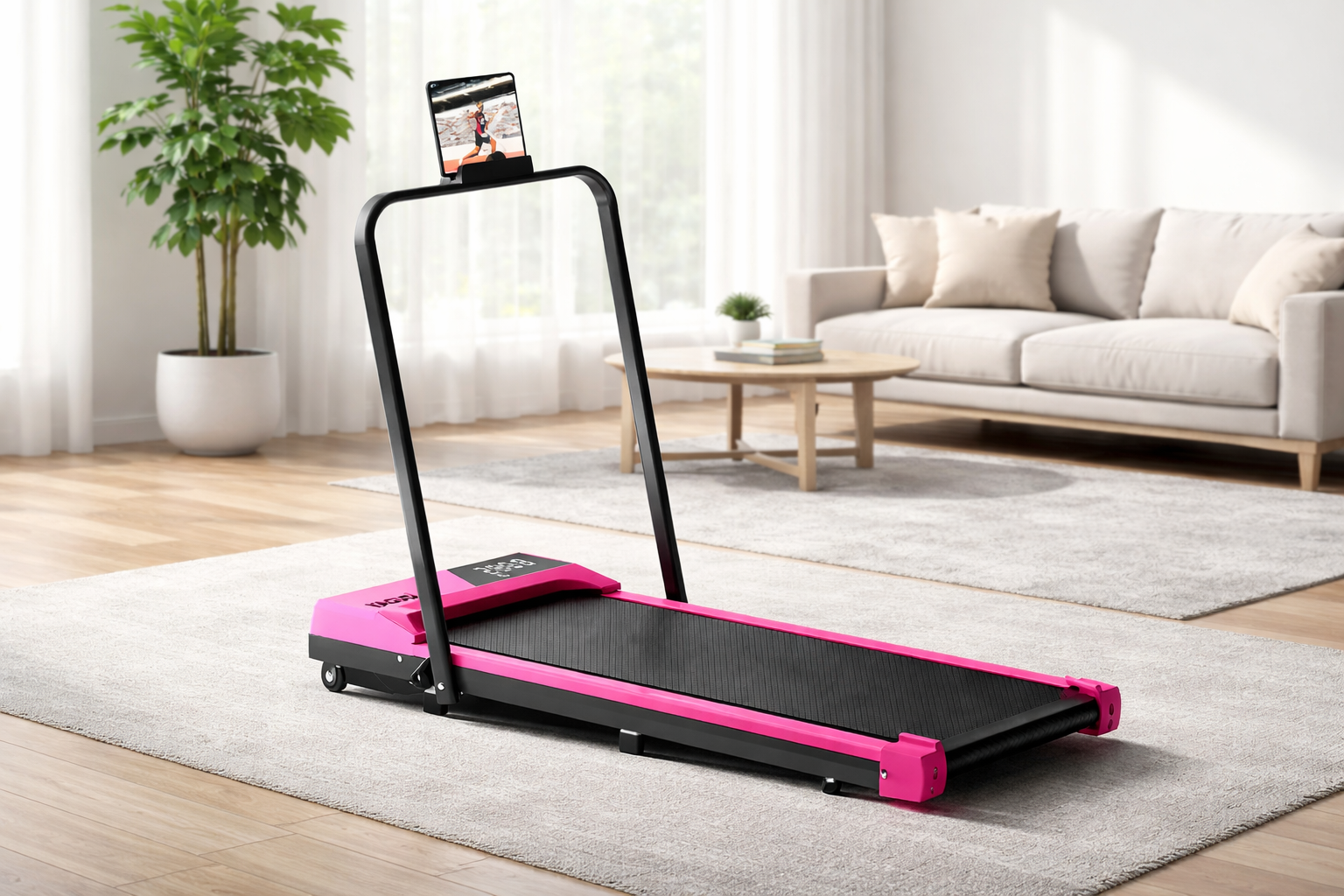 FitNest's Foldable Treadmill - 3 in 1 Mini Walking Machine with Incline Pad and Handle Bar for Home Use 2.5HP Low Noise Treadmill Featuring Remote Control